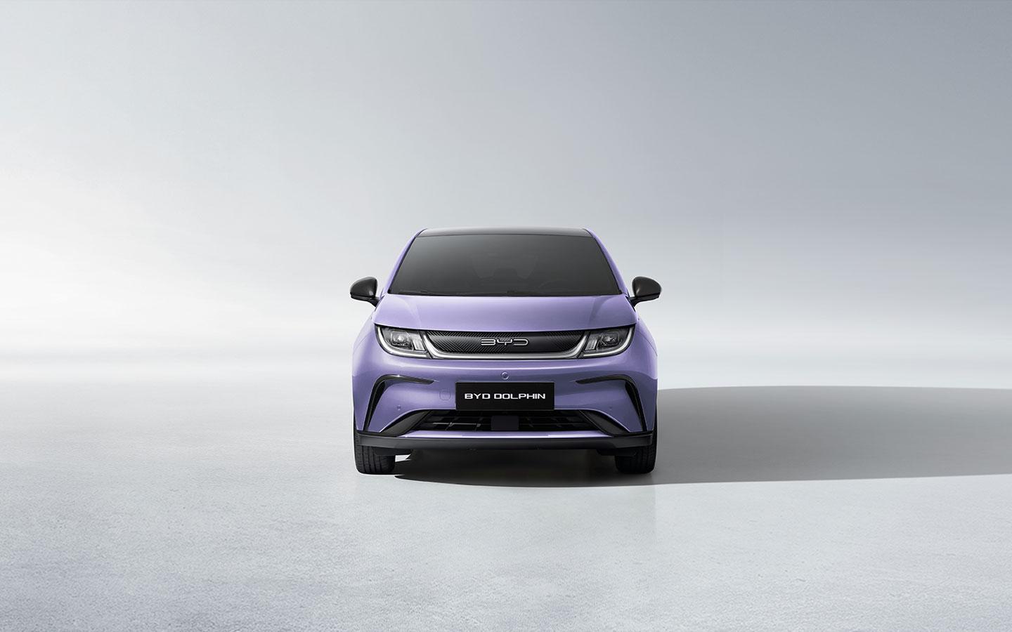 Side view of a BYD Dolphin electric hatchback